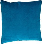 Hoyz | Kussen Basisfluweel X D. Turquoise | 50 X 50 | Sierkussen Voor Woonkamer Of Slaapkamer
