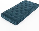 COTTON WOOD Pallet Kussen - 60 x 120 x 10 cm - Duck Blue Velvet