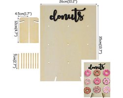Luxe Donut Wall - Donuts - Organizer - Standaard - Hout - Verjaardag Versiering - Feest Versiering - Feestartikelen
