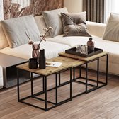 Yurupa Nesttafels Set van 3,Bijzettafel set, Sofatafel,Koffietafel onderling passend,Banktafel,Salontafel in Industrieel Design, Voor woonkamer,Balkon,Kantoor,Thuis,Slaapkamer,Eenv