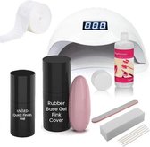 Easy Nails Rubber Base Gellak Starterspakket – Set voor Gelnagels – Pink-Cover – Rubber Base Gel – Inclusief Nagellamp (LED)