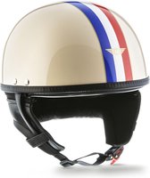 MOTO D23 braincap, France, halve helm, pothelm voor scooter en motor, Wit Rood, L, hoofdomtrek 59-60cm