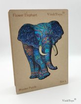 VinkToys® Legpuzzel - Olifant A3 - Houten jigsaw puzzel Olifant - Houten Dieren Puzzel - 288 stukjes