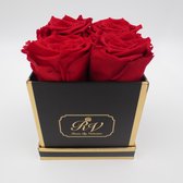 Longlife rozen - flowerbox - rode rozen - echte rozen - giftbox - kerstcadeau voor vrouwen - kerstgeschenk