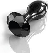 Pipedream – Glazen Buttplug met Diamanten Edelsteen als Stop 9 cm Verwarmbaar – Zwart
