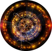 Celtic Tree - Wandcirkel Aluminium -  Heilige Geometrie, Astrologie en de lichten van Spirualiteit - rond 90cm - Bruin - Goud - Oranje - Pagan - Heidens - Magisch - Muurcirkel - Wa