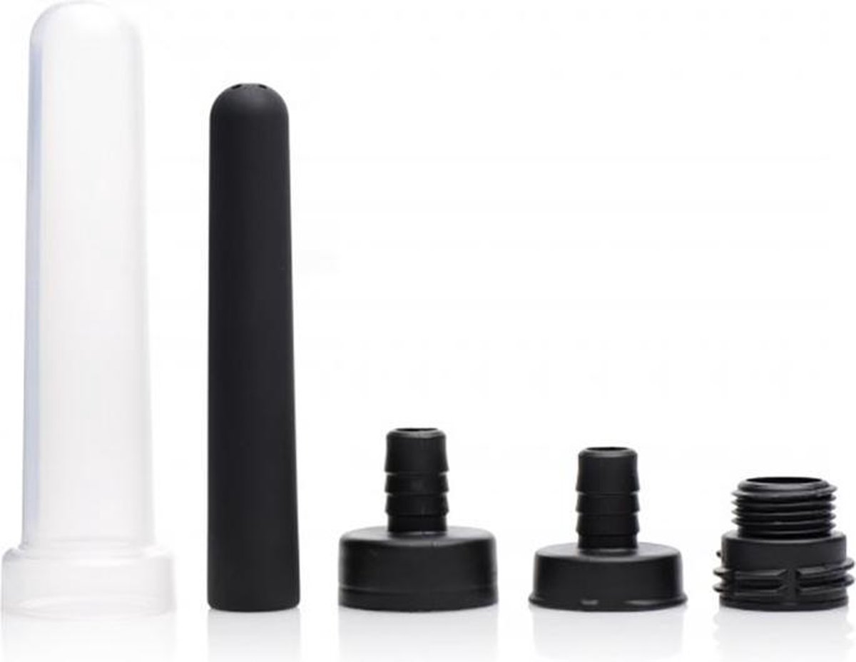 Goedkoopste XR Brands Travel Enema Waterfles Adapter Set - 5 Stuks black