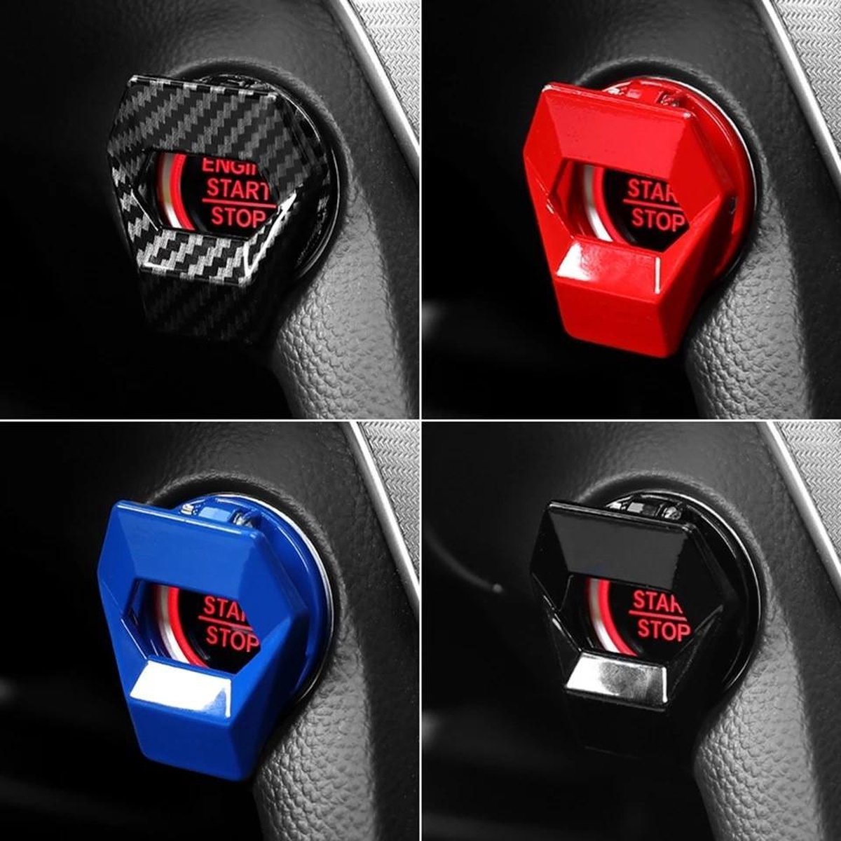RMtrade Auto Contactslot Decoratieve Ring | Rood | Mooie Decoratie | Motor Start Stop Knop Cover | Hoge Kwaliteit | Auto Toebehoren | Auto Accessoires | Auto Styling