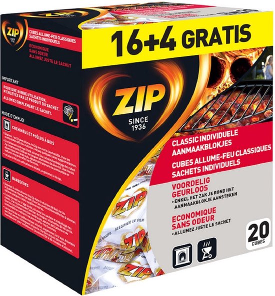 Zip Cubes allume-feu individuels Fast&Clean 24 pièces