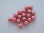 Glasparels 12mm Koraal Rood (roze) 15 stuks