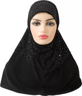 Elegant zwarte Hoofddoek, mooie hijab