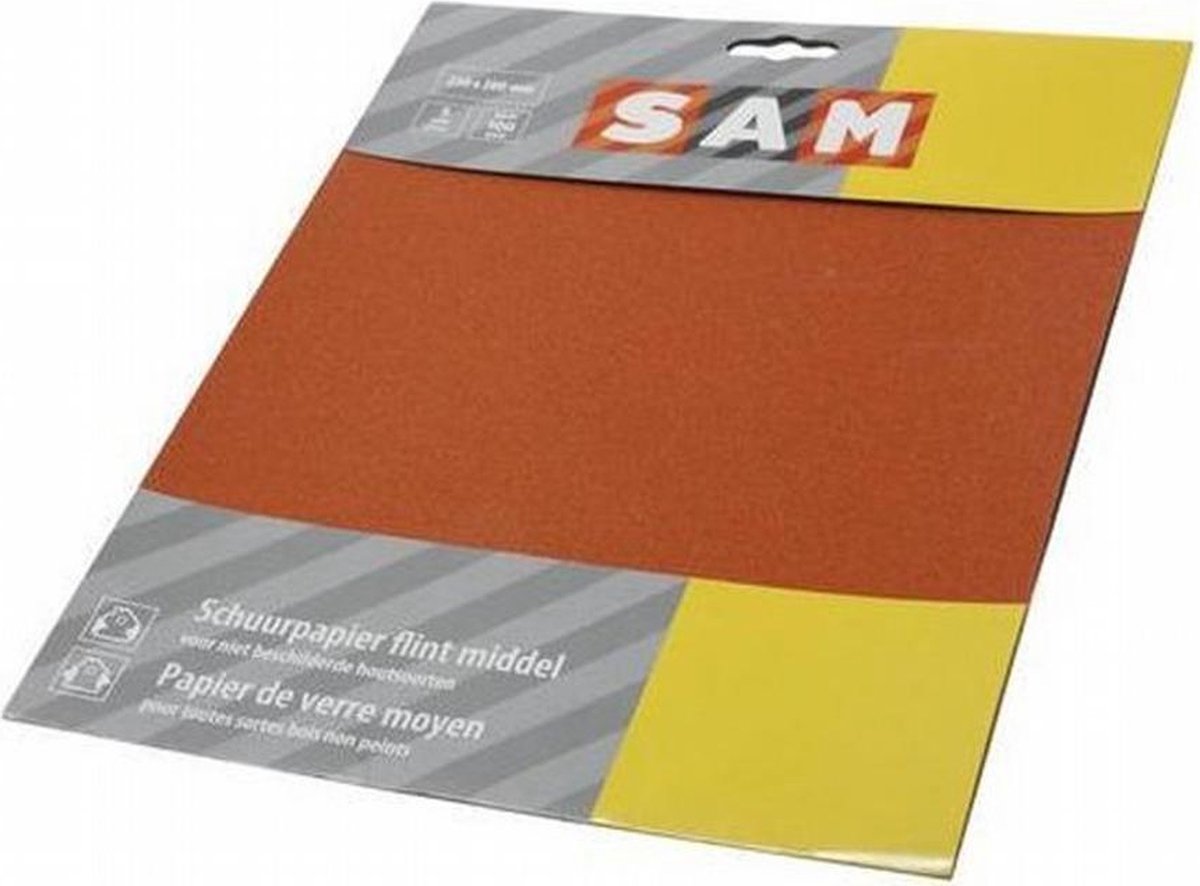 SAM schuurpapier droog grof (P60) - 5 stuks