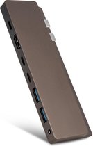 SBVR DS66 - USB C Hub - 8 in 2 USB C Adapter - 2* HDMI 4K Screen Extender en Thunderbolt 3 - Voor MacBook Air & Pro
