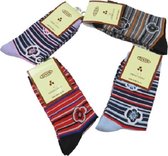 Gestreepte sokken dames maat 36-41 - prijs per 4 paar assortie