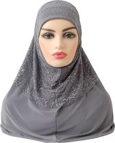 Elegant grijse Hoofddoek, mooie hijab.