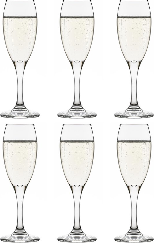 Libbey Champagneglas Teardrop - 170 ml / 17 cl - 6 stuks - Vaatwasserbestendig - Tijdloos - Sterke kwaliteit