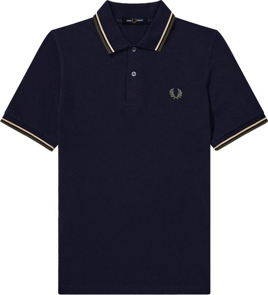 Fred Perry - Polo M3600 Donkerblauw N48 - Slim-fit - Heren Poloshirt Maat M