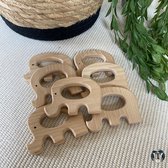 Houten Bijtring | Olifant  | Hout | Dieren | Hobby | DIY | Ringen | Kralen | Baby Shower | Kinderkamer | Fopspeen | Baby Mobiel | Cadeau idee | Doe het zelf | Baby | 100%  Onbewerk