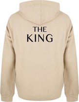 THE KING & HIS QUEEN couple hoodies beige (KING - maat XS) | Matching hoodies | Koppel hoodies