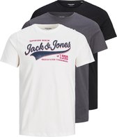 Jack & Jones T-shirt - Mannen - zwart - donker grijs - wit - blauw - rood