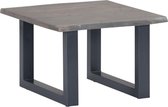 Salontafel met levende randen 60x60x40 cm massief acaciahout grijs