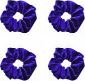 Scrunchies – Velvet Scrunchies – 4x Koningsblauw – Koningsblauw – 4 stuks – Musthave Haaraccessore – Scrunche Pack – Luxe kwaliteit – Haarelastiek – Elastiekje – Elastiek – Haarwokkel – Haarv