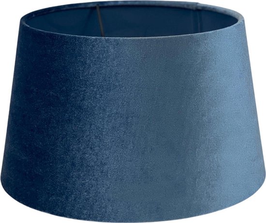 Winst Hover Grens Lucy's Living Luxe Velvet Lampenkap VENICE Denim Blue - ø 40 x H 22.5 cm -  E27 fitting... | bol.com