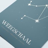 Sterrenbeeld poster Weegschaal | A4 formaat | Goudfolie | Leukigheidjes