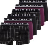 Hugo Boss 6-pack boxershorts trunk - geruit/paars