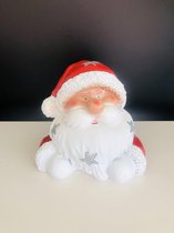 Kerstman #7 - 28 cm - polyester - glitters - polyresin - polystone - kunststof - decoratiefiguur - interieur en tuin - geschikt voor binnen en buiten - cadeau - geschenk - kerstcollectie - ke