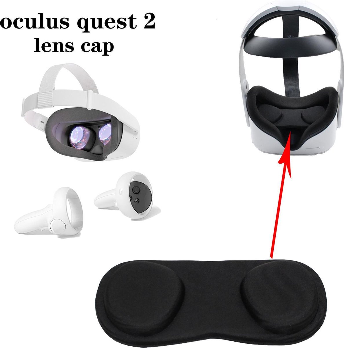 daiyanjing Oculus Quest 2 Accessoires de protection d'objectif pour Oculus Quest 2 Lavable anti-poussière VR Bouchon d'objectif anti-rayures Noir 