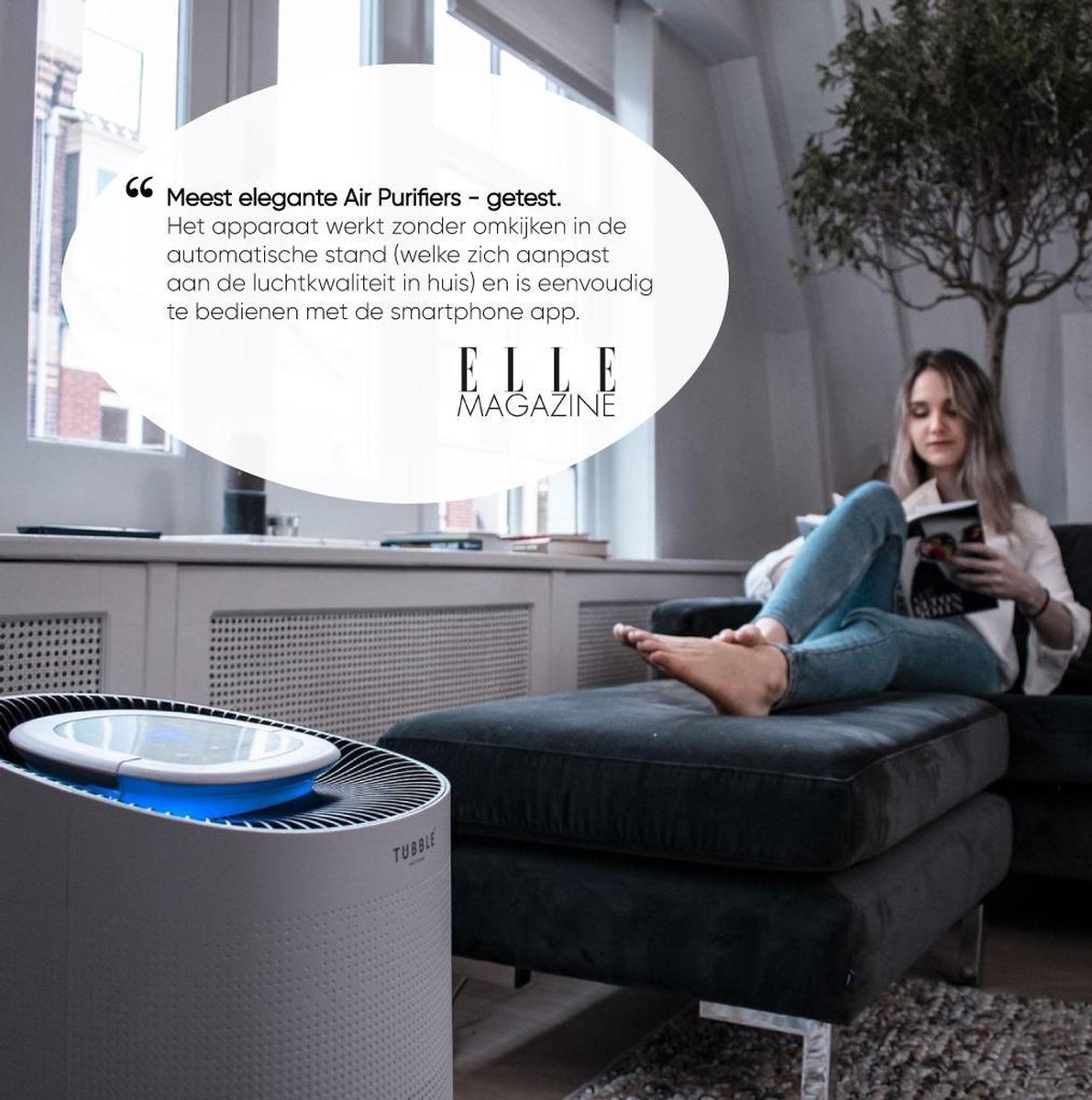 Tubble® Air Purifier Max, Luchtreiniger, TRUE HEPA 360° filter technology, CADR 400, met fluisterstille slaapstand — afbeelding 5