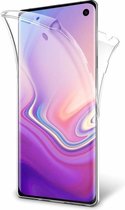 Samsung S10 Hoesje 360 graden en screenprotector full body shock proof case transparant protection slim fit soft skin - Samsung Galaxy S10 hoesje 360 graden case voor en achterkant beschermin