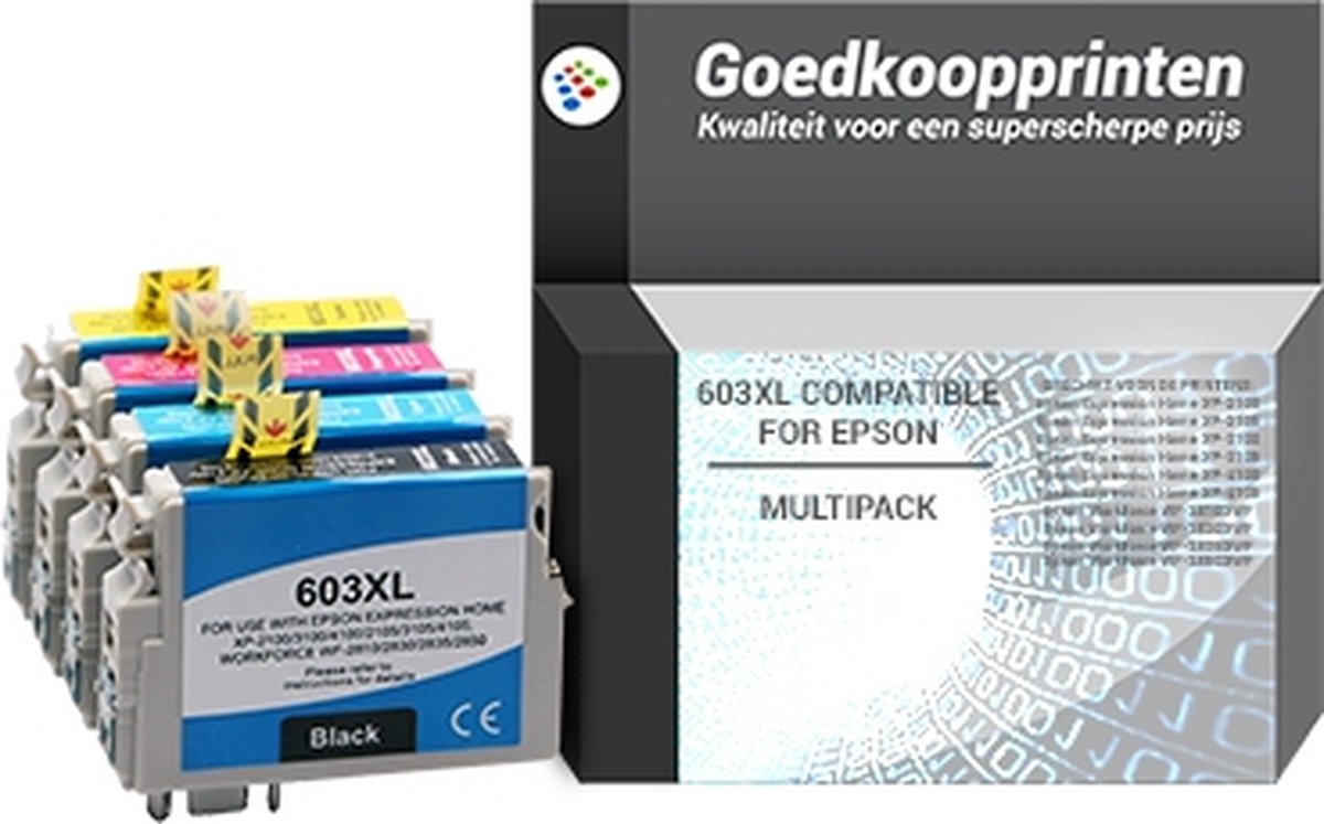 PROMO : Lot de 4 cartouches d'encre compatibles avec Epson 603 XL