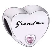 Tracelet | Zilveren bedels | Bedel Hart Grandma | Oma bedeltje | 925 Sterling Zilver| Pandora compatible | Met 925 Zilver Certificaat | In Leuke cadeauverpakking