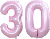 Ballon Cijfer 30 Jaar Roze Verjaardag Versiering Cijfer Helium Ballonnen Roze Feest Versiering 36 Cm Met Rietje