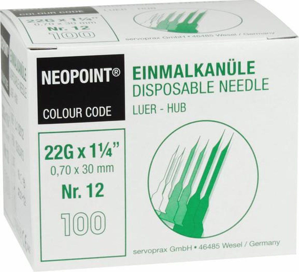 Goedkoopste Neopoint Injectienaalden 22G x 1¼” (0.7 mm x 30 mm) zwart - 100 stuks