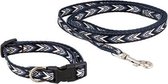 Merx® | Verstelbare Hondenhalsband met Kliksluiting + Leiband - Dessin - Small (Geschikt voor Honden tot 9 kg)