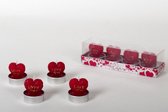 Mini Hartvormige kaarsen Rood 4 stuks Romantische Kaarsen Valentijnsdag-Moederdag-Kerstmis-Bruiloft-Verjaardagen-Feest Decoratie (Rood)