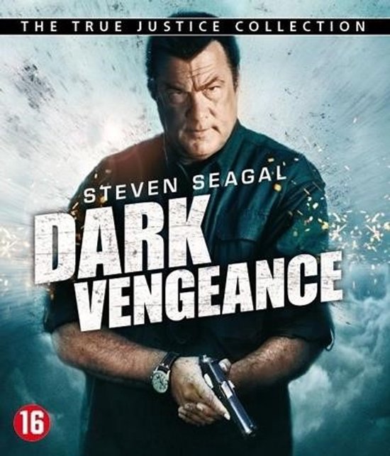 Steven Seagal met pistool en de titel 'Dark Vengeance'.