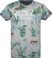 DEELUXE T-shirt met tropische printBALI Light Grey