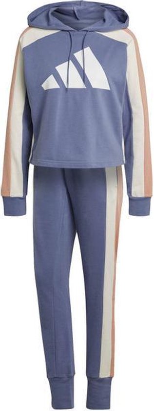 adidas Big Logo Trainingspak Dames - Trainingspakken - blauw/roze - maat S  | bol.com