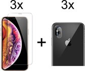 Beschermglas iPhone X Screenprotector - iPhone XS Screen Protector 3 stuks - iPhone X Screen protector Glas - iPhone XS Screen Protector Camera - 3 stuks