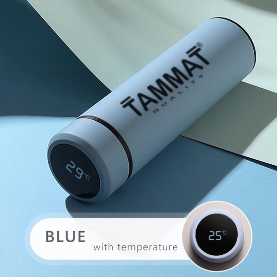 Slimme Thermosfles met LCD temperatuur Display - Curver Isolatiefles 500 ML - Rubber Coating - Dubbelwandige Thermosfles - Thermosbeker - Isoleerfles - Thermoskan - Travel Mug - bidon drinkfles - Koffiebeker - Drinkflessen - RVS - Smart Thermos