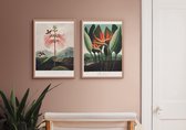 Fotowand Thornton - Botanisch Kunst Prints - Poster Set van 2 - 50x70 cm - Bloemen & Planten - Dieren - Vintage Art