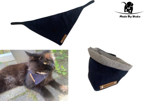 Bandana pour chien. Taille L dans les couleurs bleu foncé et gris clair. Peut être porté des deux côtés. Écharpe. foulard. Mode Chiens . vêtements de chien. Mode animaux de compagnie. MadeByShuko.