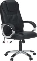 Lowander luxe bureaustoel met massagefunctie en stoelverwarming - elektrische massagestoel met verwarming - zwart
