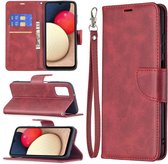 Samsung Galaxy A03s Hoesje - MobyDefend Wallet Book Case Met Koord - Rood - GSM Hoesje - Telefoonhoesje Geschikt Voor: Samsung Galaxy A03s