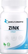 Zink Citraat 15 mg - methionine - 100 tabletten | Muscle Concepts