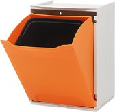 Prullenbak - Afvalbak - Vrijstaand - Stapelbaar - Wandmontage - Oranje